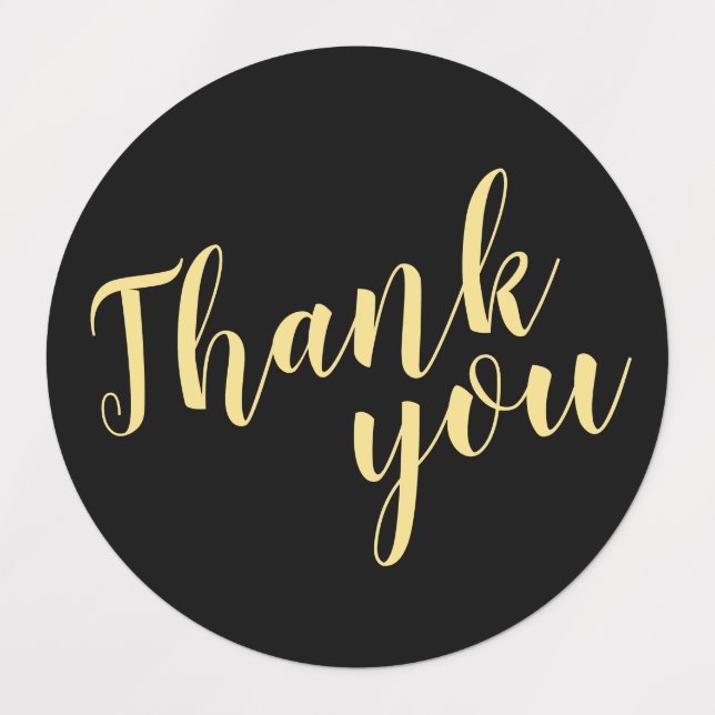 Modern Script Gold Wedding Favour Thank You Labels (Design 1)