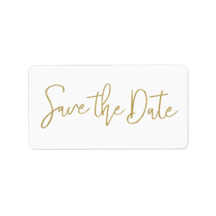 Modern Script Gold Wedding Save the Date Sticker