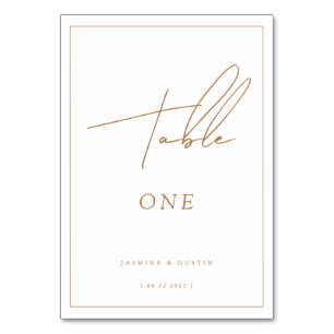 Modern Script Gold Wedding Table Number,Decor Mini Number