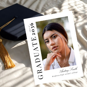 Modern Script Graduate 2 Photo Graduation Invitation