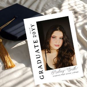 Modern Script Graduate 2 Photo Graduation Invitation