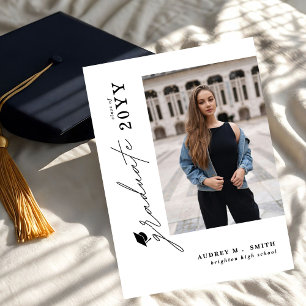Modern Script Graduate 4 Photo Graduation Invitation