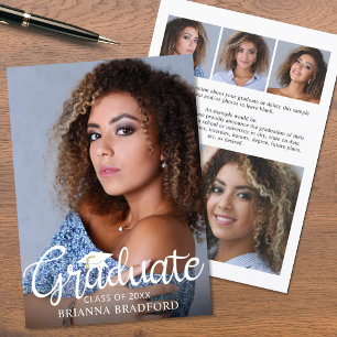 Modern Script Graduate 5 Photo Announcement