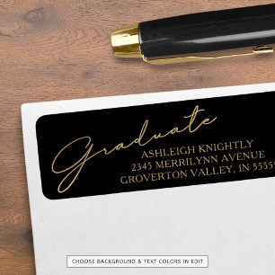 Modern Script Graduate Black Gold