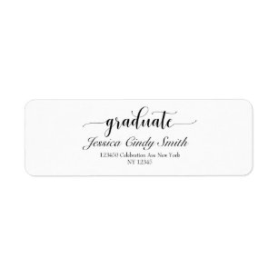 Modern Script Graduate Customised Return Address