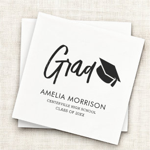 Modern Script Graduate Minimalist Graduation Napkin