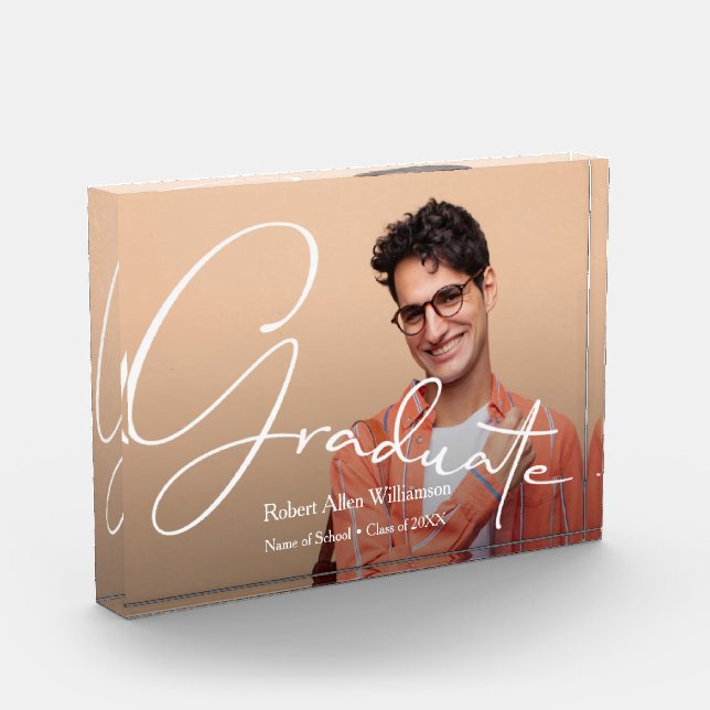 Modern Script Graduate Photo Block (Left)