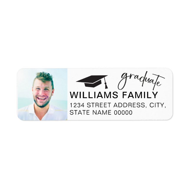 Modern Script Graduate Photo Graduation Chic (Front)