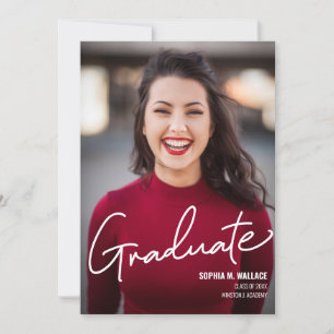 Modern script Graduate Photo Party Invitation