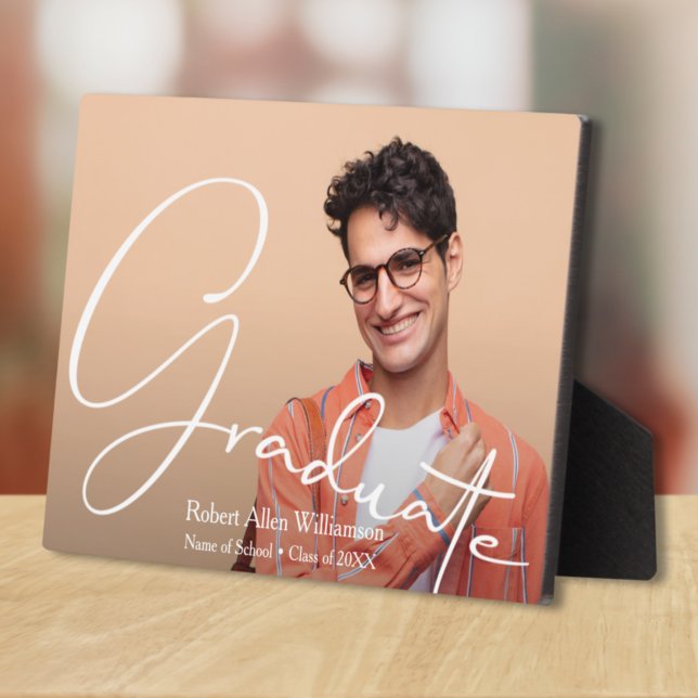 Modern Script Graduate Photo Plaque (Creator Uploaded)