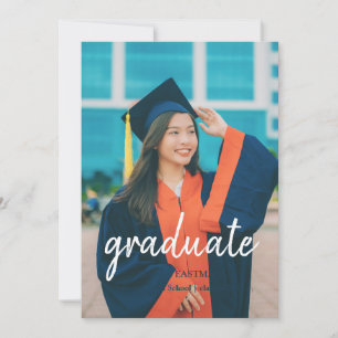 Modern Script Graduate Refined Photo Graduation Invitation