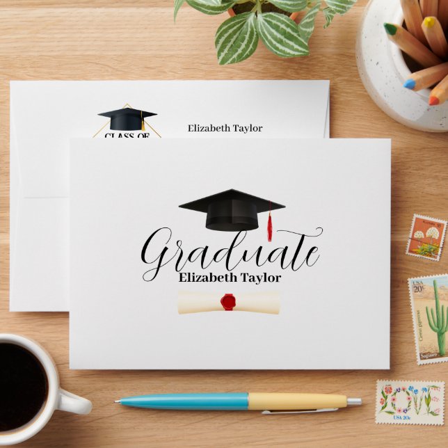 Modern Script Graduate Simple Envelope (Desk)