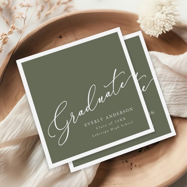 Modern Script Graduate Simple Graduation Napkin (Creator Uploaded)