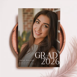 Modern Script Graduate Simple Photo Graduation Postcard