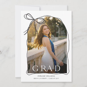 Modern Script Graduate Simple Photo Graduation Thank You Card