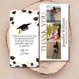 modern script graduation 3 photo booth 2025 thank you card