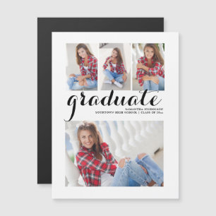 Modern Script Graduation Announcement 4 Photo