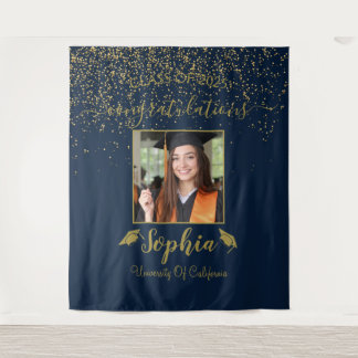 Modern Script Graduation Backdrop | Graduate Photo Tapestry