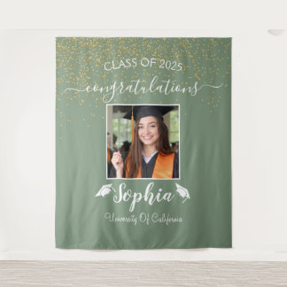 Modern Script Graduation Backdrop | Graduate Photo Tapestry