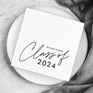 Modern Script Graduation Class Napkin