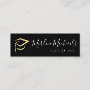 Modern script graduation name insert card