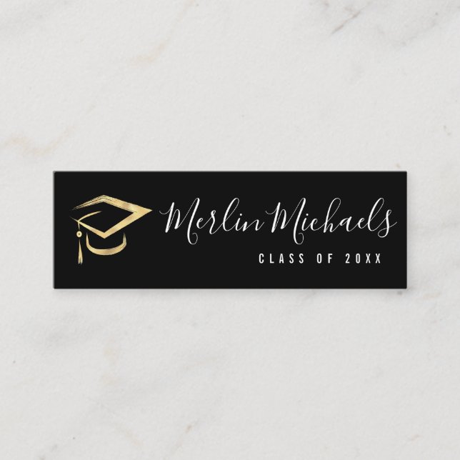 Modern script graduation name insert card (Front)