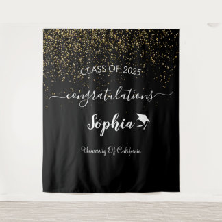 Modern Script Graduation Party Backdrop | Graduate Tapestry