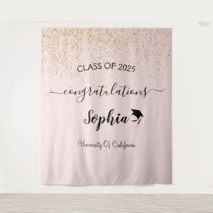 Modern Script Graduation Party Backdrop   Graduate Tapestry