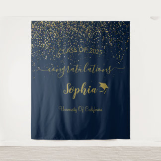 Modern Script Graduation Party Backdrop | Graduate Tapestry