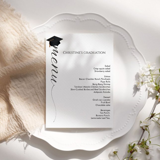 Modern script  Graduation party dinner menu  (Creator Uploaded)
