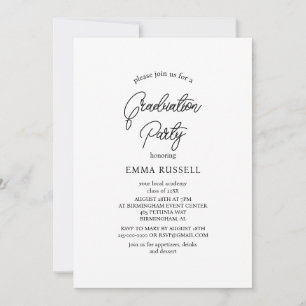 Modern Script Graduation Party Invitation