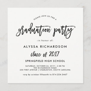 Modern Script Graduation Party Invitation
