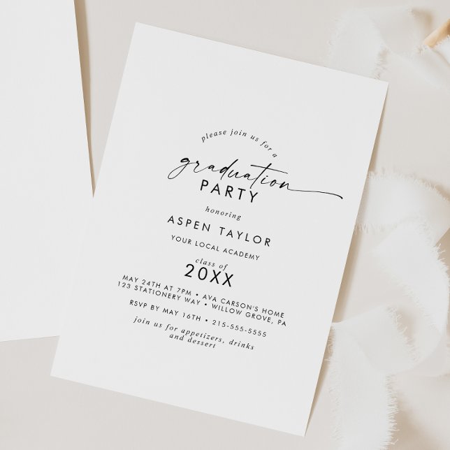 Modern Script Graduation Party Invitation (Creator Uploaded)