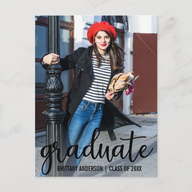 Modern Script Graduation Party Invitation (Front)