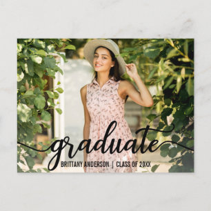 Modern Script Graduation Party Invitation Photo