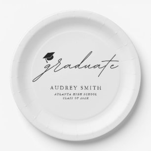 Modern Script Graduation Party Napkins Paper Plate