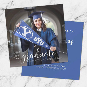 Modern Script Graduation Photo Announcement
