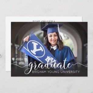 Modern Script Graduation Photo Announcement