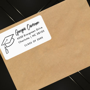 Modern Script Graduation Return Address Label