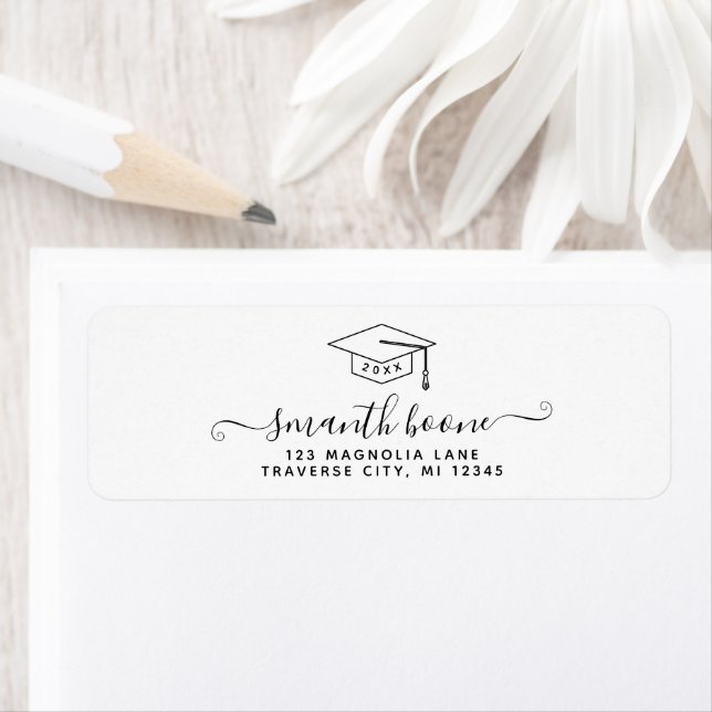  Modern Script graduation return address labels (Insitu)