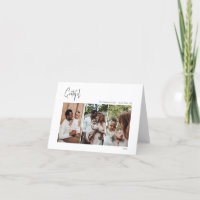 Modern Script Grateful Folded Three-Photo