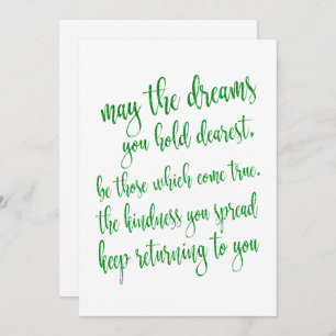 Modern Script Green Glitter St Patrick's Day Party Invitation