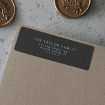 Modern Script | Grey Family Return Address Label<br><div class="desc">These modern script grey family return address labels are perfect for a minimalist holiday card or any personal mailing. The simple dark grey design features unique industrial lettering typography with modern boho style. Customisable in any colour. Keep the design minimal and elegant, as is, or personalise it by adding your...</div>