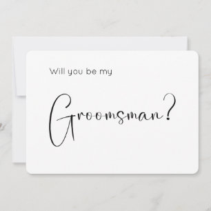 Modern Script Groomsman Proposal Invitation