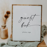 Modern Script Guest Book Sign<br><div class="desc">This modern script guest book sign is perfect for a minimalist wedding. The simple black and white design features unique industrial lettering typography with modern boho style. Customisable in any colour. Keep the design minimal and elegant,  as is,  or personalise it by adding your own graphics and artwork.</div>