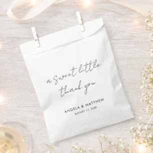 Modern Script Hand-Lettered Wedding Thank You Favour Bags