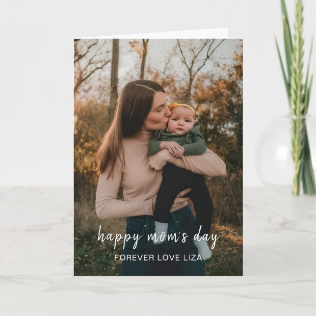 Modern Script HandwrittenPersonalized Mother’s day Card (Front)