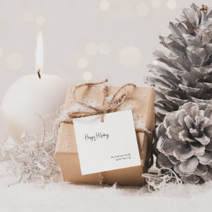 Modern Script Happy Holiday Square Family Gift Tag