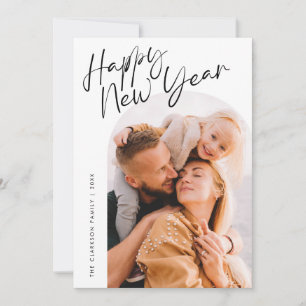 Modern Script Happy New Year Arch 2 Photo Holiday Card