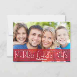MODERN SCRIPT HOLIDAY PHOTO CARD MERRY CHRISTMAS